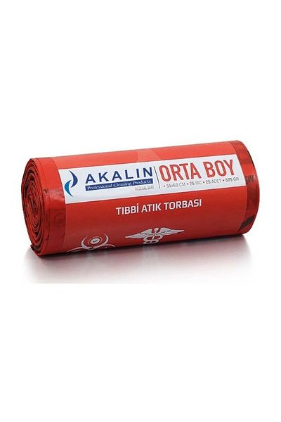 Akalın Professional Cleaning Products أكالين كيس نفايات طبي متوسط الحجم 55 × 60 سم 1 لفة