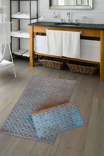ALANUR Welsoft Tile Bambo Bathroom Σετ Τουαλέτας 2 τεμαχίων Γκρι