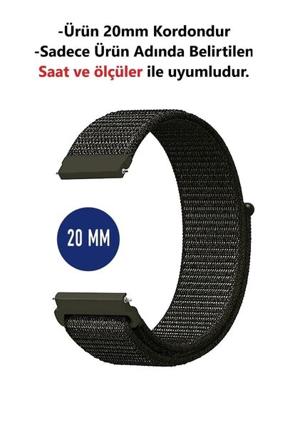 CONOCER Amazfit Gts- Gts 2- Gts 2e- Gts 2 Mini- Gtr 42mm Uyumlu Hasır Dokuma 20mm Kordon