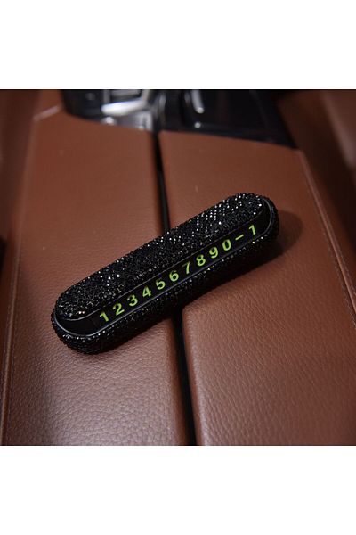 CONOCER Eye Catching with Stone on the Glove Box - Car Parking Number Crystal Black