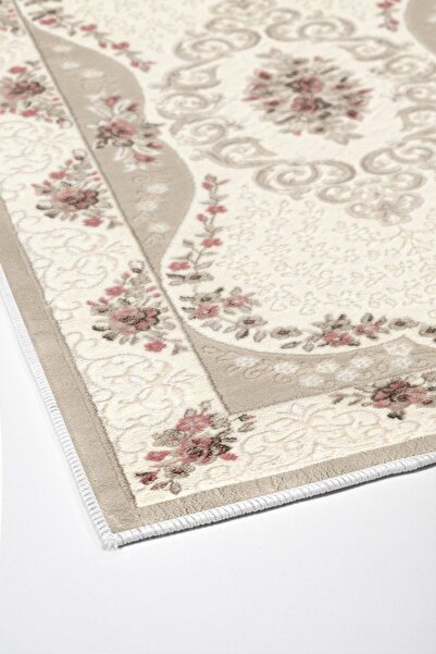 Alanur Home Alanur Trend Non-Slip Base Digital Bathroom Set Kt454 Cream