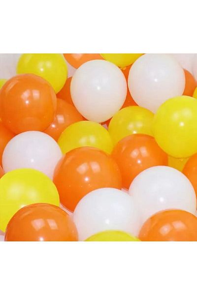 Deniz Party Store 12 Inch White Balloon - Pastel Orange Yellow, 15 Pieces