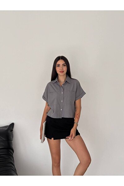 Noa Noa Модальна тканина - сорочка з двома кишенями та короткими рукавами