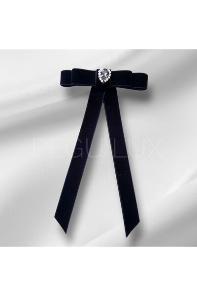 Pegu ЛУКСОЗНА ЧЕРНА КАДИФЕНА ПАНДЕЛА С КАМЪК И АВТОМАТИЧНА ЗАКОПЧАВАНЕ