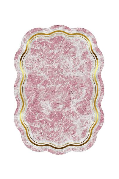 Alanur Home Laser Cut Djt 2 Pack Πλενόμενη αντιολισθητική βάση Χαλάκι μπάνιου Σετ Τουαλέτας 203 Figured Powder