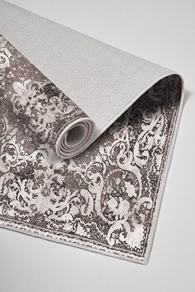 Alanur Home Alanur Trend Non-Slip Base Digital Bathroom Set Brown