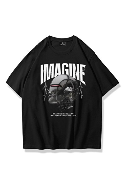 FECCY Tricou Oversize Unisex Imagine Negru
