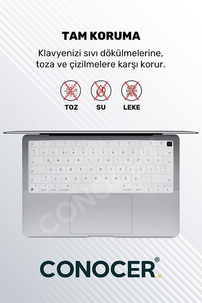 CONOCER حافظة واقية لجهاز Macbook Air 2020 13 Inc M1 A2337 / A2179 متوافقة مع لوحة المفاتيح التركية Q