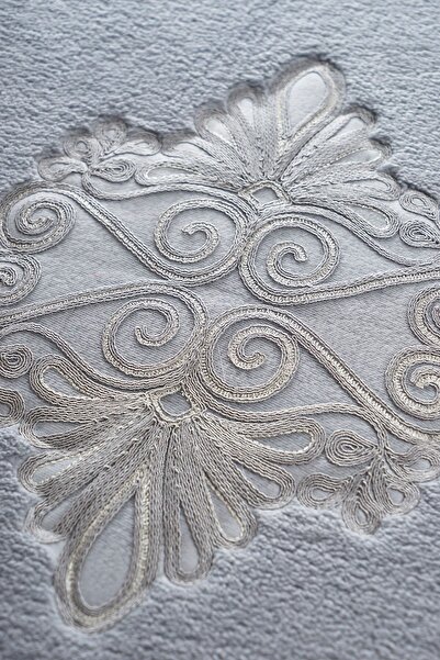 Alanur Home Σετ τουαλέτας Mary Cordone Welsoft Lace 2 τεμαχίων γκρι