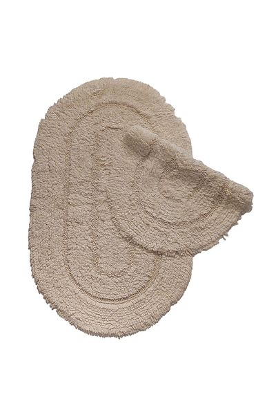 Alanur Home Royal Oval Tufting & Cotton 2 Pack Κρέμα Πατάκι
