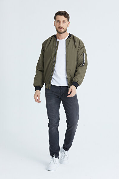 B.HE.Z Men's Saisonal Collar Jacket - Waterproof, Quilted Lined, Khaki