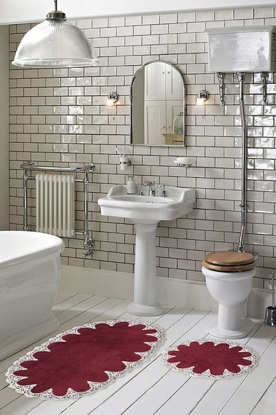 Alanur Home Set de baie Zara Oval 2 piese (65 X 115 - 55 X 65 ) Roșu Claret