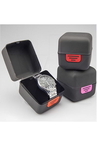 LOOKUP NEW Plastic Watch Box with 2 Black Sponges - Hard Gift Accessory