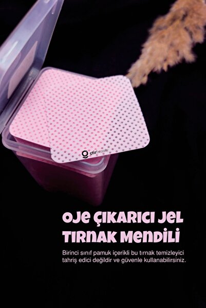 SEVRU Kutulu Tüy Bırakmayan Mendil, Oje Çıkarıcı Jel Tırnak Mendili, Tırnak P...