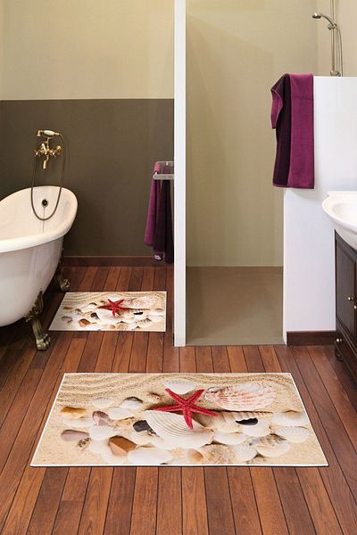 Alanur Home Alanur Trend Non-Slip Base Digital Bathroom 2-Piece Toilet Set Kt414 Mink