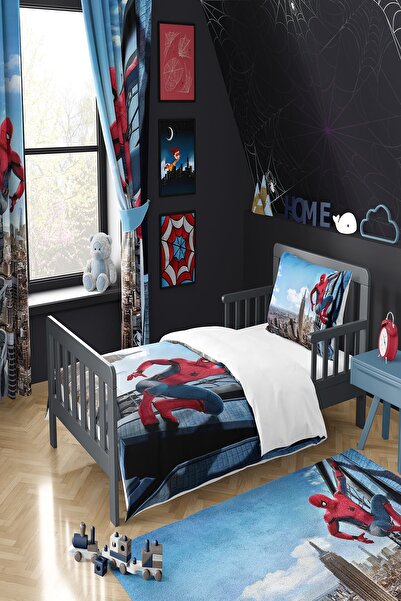 Talia Home طقم غطاء لحاف منقوش باللون الأزرق سبايدرمان سبايدر مان TLAN-102