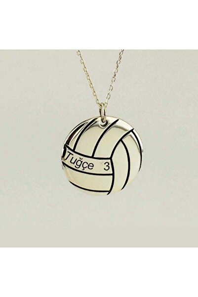 BUTİK GÜMÜŞ Gümüş Kişiye Özel Voleybol Topu Kolye (BG-KLY-493)