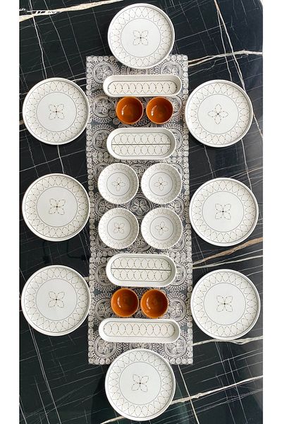 VENÜS HOME DECORATION Gold Ellipse 20 Pieces for 8 People