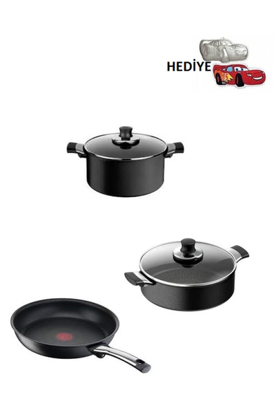 TEFAL Titanyum Excellence İndüksiyon Tabanlı 20 CM DERİNTENCERE+araba kek kalıbı