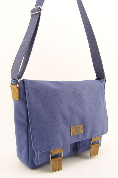 HNB Τσάντα φορητού υπολογιστή από καμβά Indigo Blue Waterproof Postman Business School Χαρτοφύλακας (ΔΩΡΟ ΧΕΡΙΟΥ)