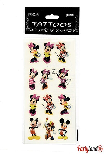 PartylandTR Minnie Mouse Mickey Mouse Geçici Çocuk Dövmesi