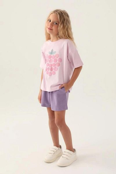 ROLY POLY 3414-2 Girl's Strawberry Patterned Shorts Set