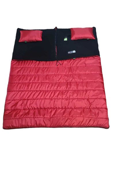 CAMP STORY Masi?v-18 350 gr Padded Double Red Sleeping Bag with Black Fleece Inside