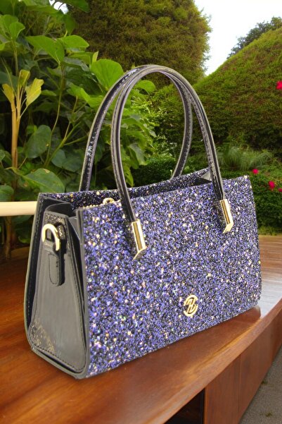 QUB CLUB Geantă de mână elegantă albastră pentru ocazii speciale