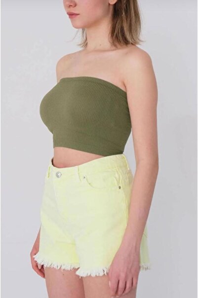 Pupa Women's Bustier Strapless Cropped Blouse