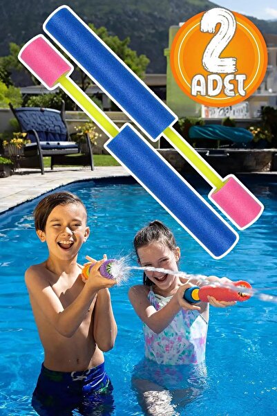 Ozsport 2 Adet Pompalı Su Tabancası Water Gun Sünger Kaplı Yaz Plaj Havuz Oyu...