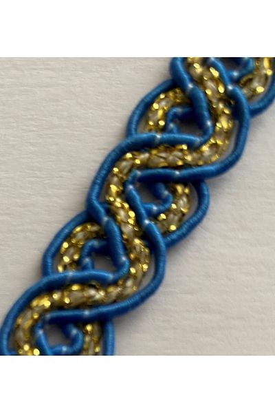 Öztürk Seam Sealer Decorative Ribbon Yellow Glitter. 13mmx4.25meter. Blue