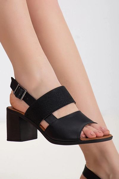 Papuçsepeti Coș de pantofi Frzn-2894 Pantofi de vară cu toc de 7 cm pentru femei