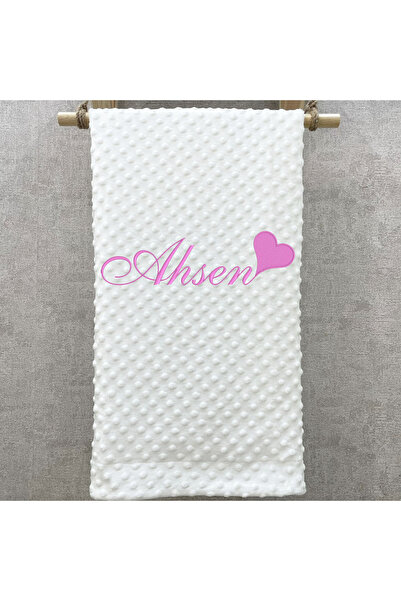 forbebis Bebekdesen Isme Özel Nohut Bebek Battaniye Nakışlı Çift Kat 80x90