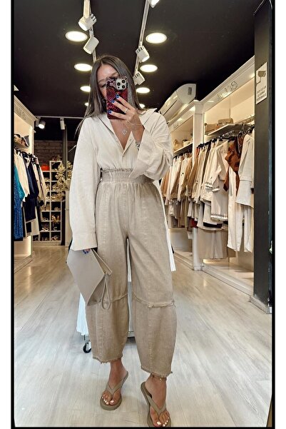 Genel Markalar Yıkamalı Kadın Şalvar Pantolon