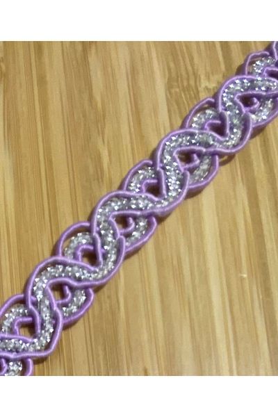 Öztürk Seam Sealer Decorative Ribbon Silver Glitter. 13mmx4meter. lilac