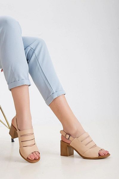 Papuçsepeti Coș de pantofi Frzn-2892 Pantofi de vară cu toc de 7 cm pentru femei