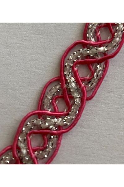 Öztürk Seam Sealer Decorative Ribbon Silver Glitter 13mmx5meter Dark Rose