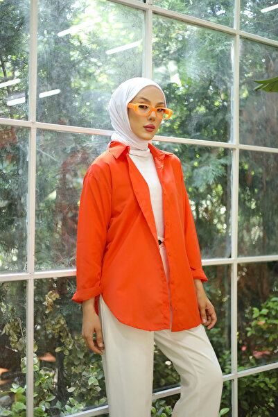 SHİROSA Oversize Basic Tesettür Gömlek