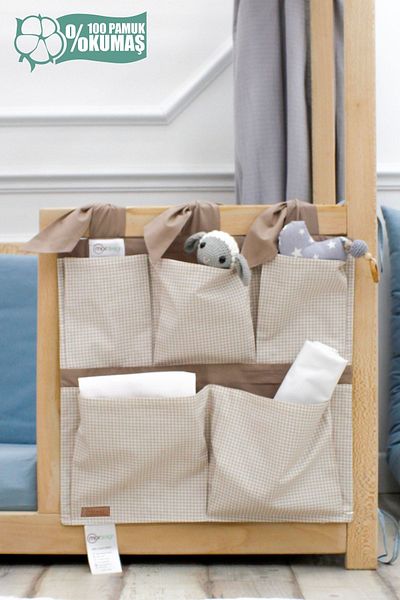 mordesign Newborn 5-Pocket Baby Room Organizer - Plaid, Svalbard Series, Brown