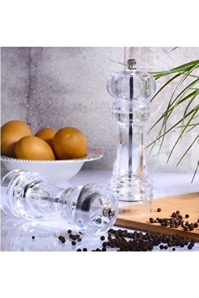 Dalian Home مطحنة توابل أكريليك كبيرة الحجم 18 سم 2 قطعة - مطحنة فلفل ملح