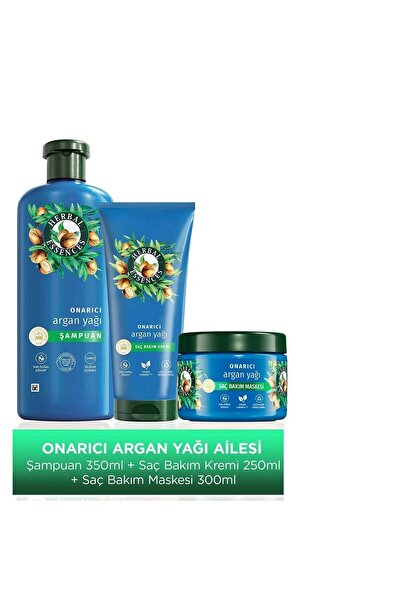 Herbal Essences Onarıcı Argan Yağı Bakım Kremi 300ml+Mask300ml+Şamp350ml