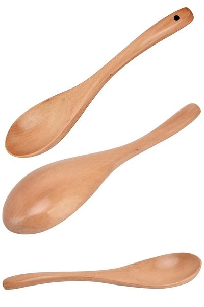 TAMU 27cm Wooden Spatula - Wooden Spoon Set of 2 Rice Spoon