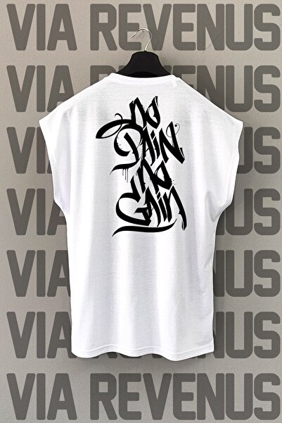 Vordevia Bez truda nema koristi Beli sport T-shirt - Leđa Štampano , Bez rukava