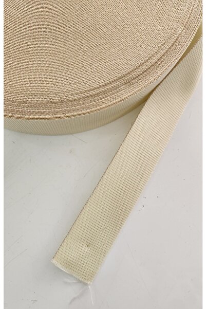 fundahobi علاقة حقيبة بوليستر بعمود مخطط 4 سم - كريمي 2 متر