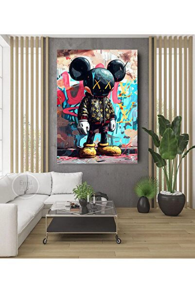 EMİLART Soyut Modern Abstract Kaws Grafiti Kanvas Tablo Ev Ofis Salon Cafe Ço...