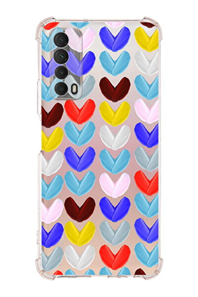 PrintiFy PrinriFy Huawei P Smart 2021 متوافق مع الألوان المائية 1 مطبوعة وشفافة لحماية الزوايا ومضادة للصدمات