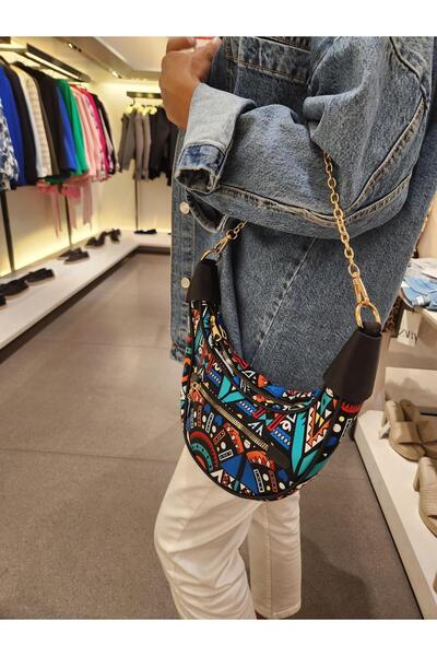 Mercan Stores Women's Multicolored Chain Strap Hand and Shoulder Bag