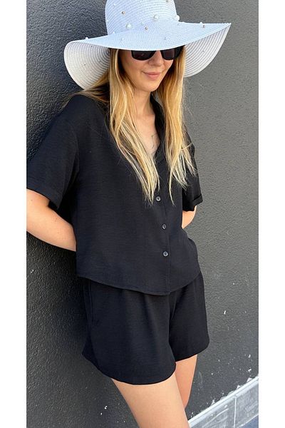 Journey Black Shorts and Shirt Set