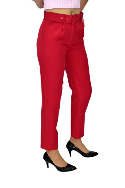 Woow Women's Ankle Pants - Belted, BGL-ST03690
