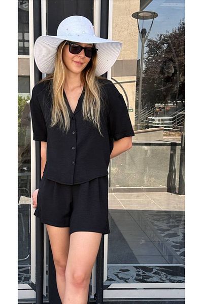 Journey Black Shorts and Shirt Set